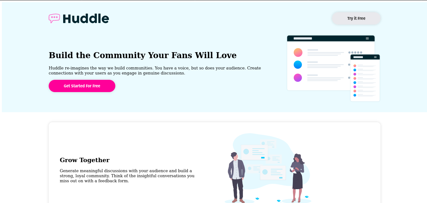 Huddle Landing Page